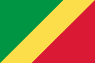 The flag of the Republic of the Congo features a yellow diagonal band that extends from the lower hoist-side corner to the upper fly-side corner of the field. Above and beneath this band are a green and red triangle respectively.