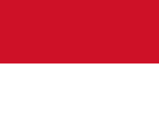 The flag of Monaco is composed of two equal horizontal bands of red and white.
