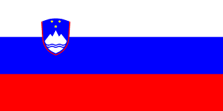 The flag of Slovenia is composed of three equal horizontal bands of white, blue and red. The national coat of arms is situated in the upper hoist side of the field centered on the boundary between the white and blue bands.