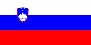 The flag of Slovenia is composed of three equal horizontal bands of white, blue and red. The national coat of arms is situated in the upper hoist side of the field centered on the boundary between the white and blue bands.