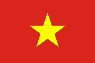 The flag of Vietnam features a large five-pointed yellow star on a red field.